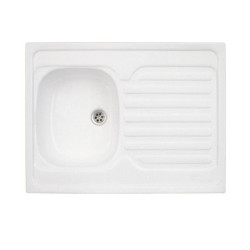 Tadych szafka Single biała 80x60 ze zlewozmywakiem Polimat i syfonem