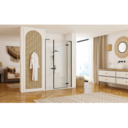 Rea drzwi prysznicowe Hugo Black czarne 80cm z listwą magnetyczną