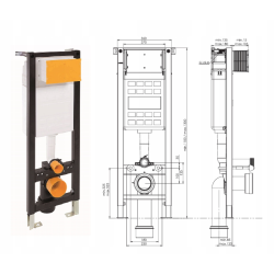 Liv/Schwab stelaż podtynkowy Super Slim 35 z miską Lavita Arctic, czarnym przyciskiem spłukjącym Vela i matą wygłuszającą