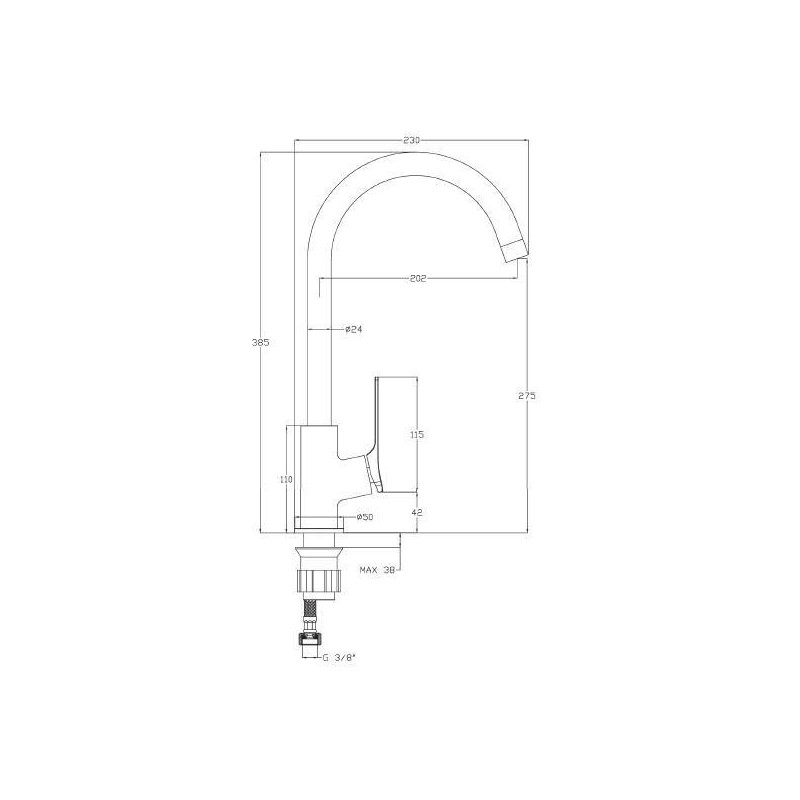 Invena Neri bateria zlewozmywakowa czarna