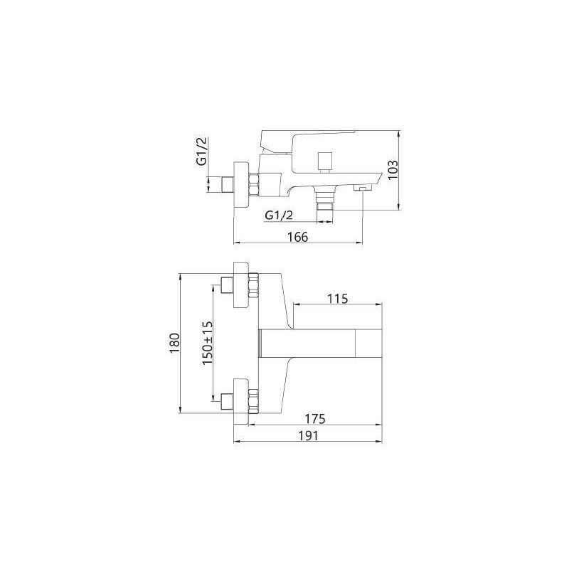 Invena Paros bateria wannowa czarna