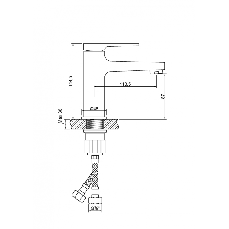 Invena Midnight deszczownia z baterią natryskowa black/gold rose