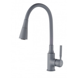 Invena Pogo Plus bateria zlew. z elastyczną wylewką Szara