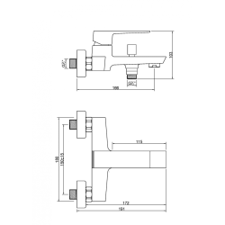 Invena Paros bateria wannowa chrom