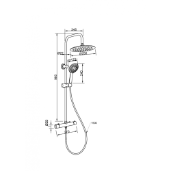 Invena Musta deszczownia z baterią termostatyczna chrom