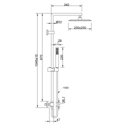 Invena Svart deszczownia z baterią termostatyczna chrom
