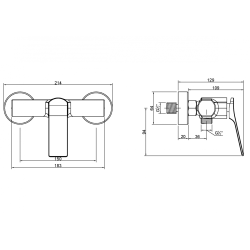Invena Neri bateria natryskowa chrom