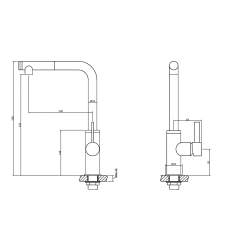 Invena Preto bateria zlewozmywak z wyciaganą wylewka czarna