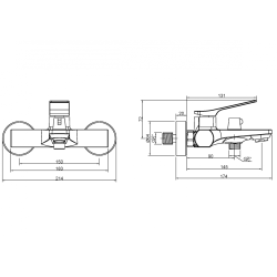 Invena Neri bateria wannowa chrom