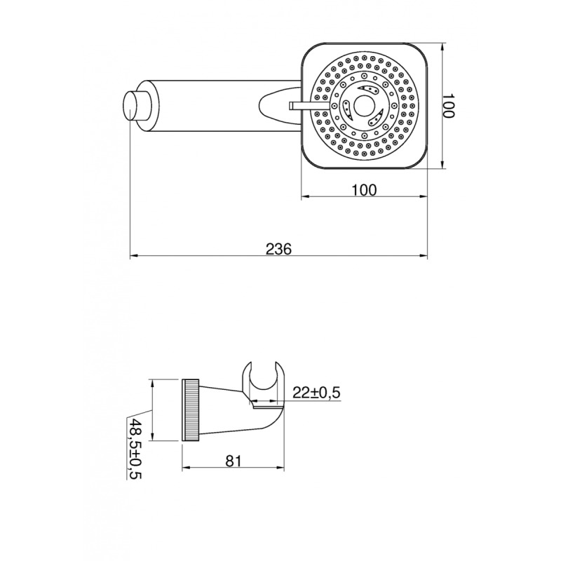 Invena Alize zestaw natryskowy 1-punktowy