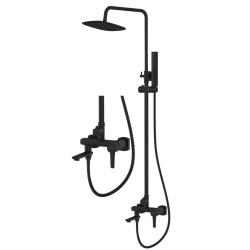 Invena Glamour deszczownia z bateria wannowo-natryskową czarna