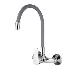 Invena Verso bateria ścienna z elastyczna wylewką - kolor szary