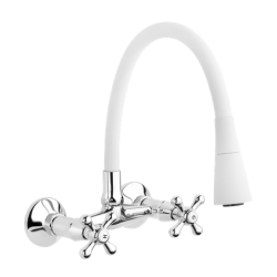 Invena Roma bateria ścienna z elastyczną wylewką Kolor biały