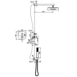 Invena Glamour zestaw podtynkowy z baterią podtynkową złoty