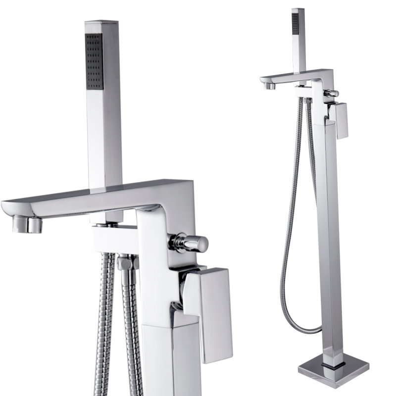 Invena Paros bateria wannowa wolnostojąca chrom