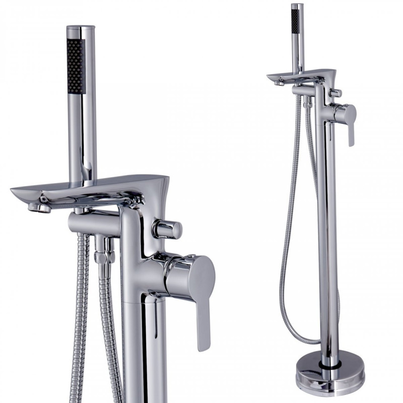 Invena Glamour bateria wannowa wolnostojąca chrom