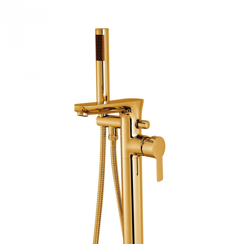 Invena Glamour bateria wannowa wolnostojąca złota