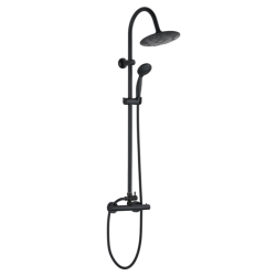 Invena Gracja deszczownia z baterią termostatyczna slim czarna