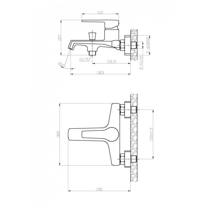 Invena Fira bateria wannowa czarna