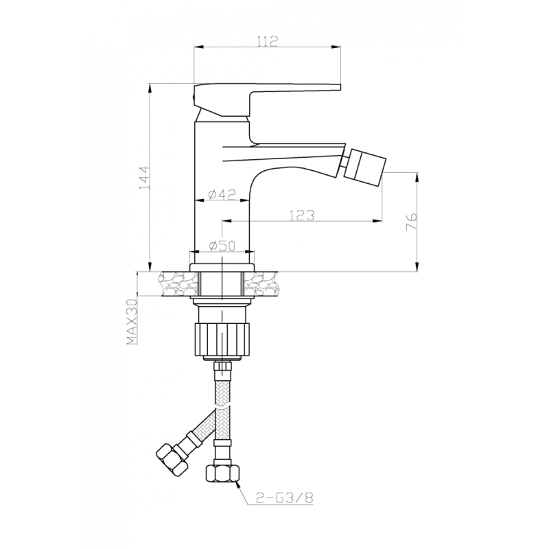 Invena Fira bateria bidetowa czarna