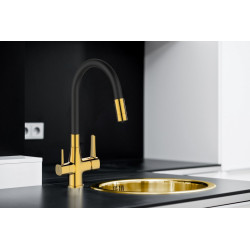 Invena Glamour bateria zlewozmywakowa z filtrem złota