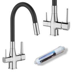 Invena Glamour bateria zlewozmywakowa z filtrem chrom / czarna