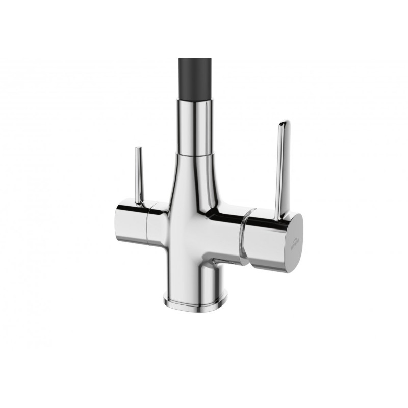 Invena Glamour bateria zlewozmywakowa z filtrem chrom / czarna