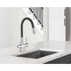 Invena Glamour bateria zlewozmywakowa z filtrem chrom / czarna