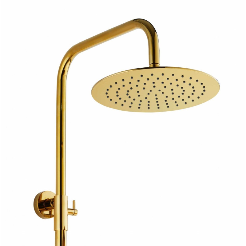 Invena Gold deszczownia z baterią termostatyczna złota