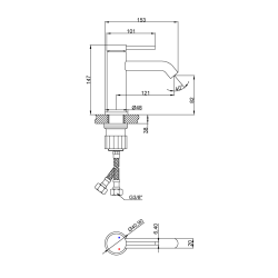 Invena Kalitea bateria umywalkowa czarna