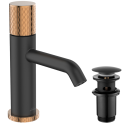 Invena Moonlight bateria umywalkowa czarna / rose gold