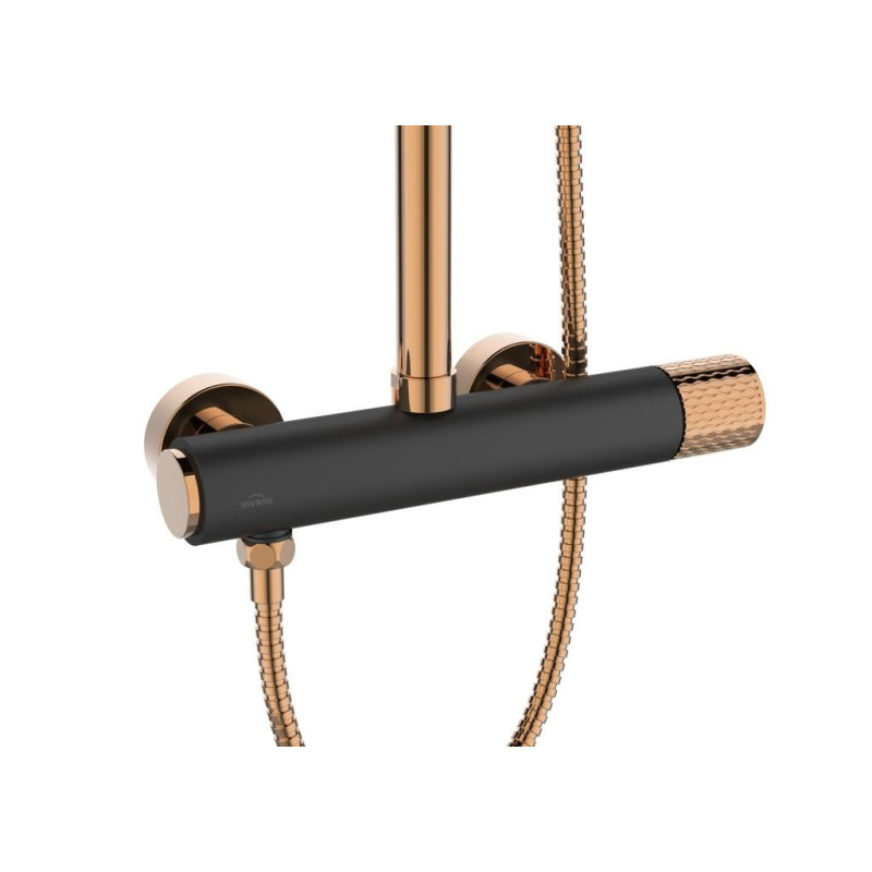 Invena Moonlight deszczownia z bateria natryskową czarna / rose