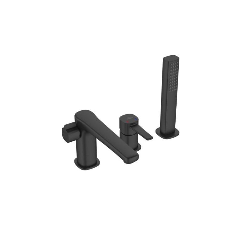 Invena Glamour bateria wannowa 3 otworowa czarna