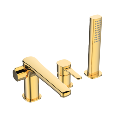 Invena Glamour bateria wannowa 3 otworowa złota