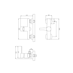 Invena Glamour bateria natryskowa z zestawem natryskowym miedź