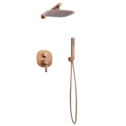 Invena Glamour zestaw podtynkowy z bateria podtynkową miedź