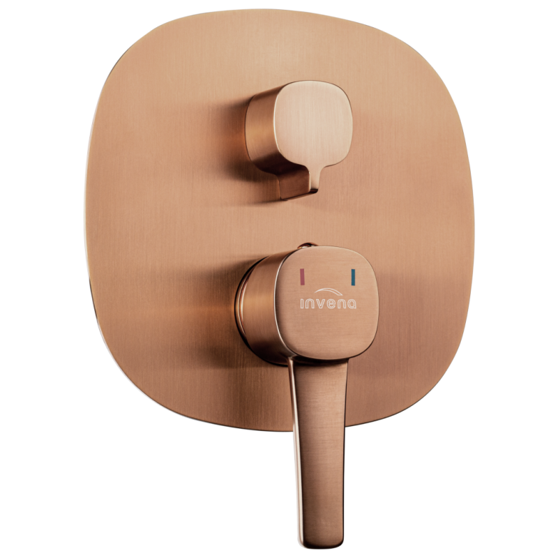 Invena Glamour zestaw podtynkowy z bateria podtynkową miedź
