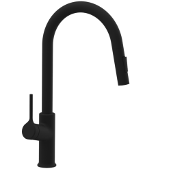 Invena Farsala bateria zlew z wyciągana typu u czarna,