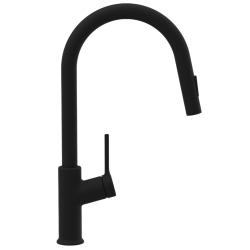 Invena Farsala bateria zlew z wyciągana typu u czarna,