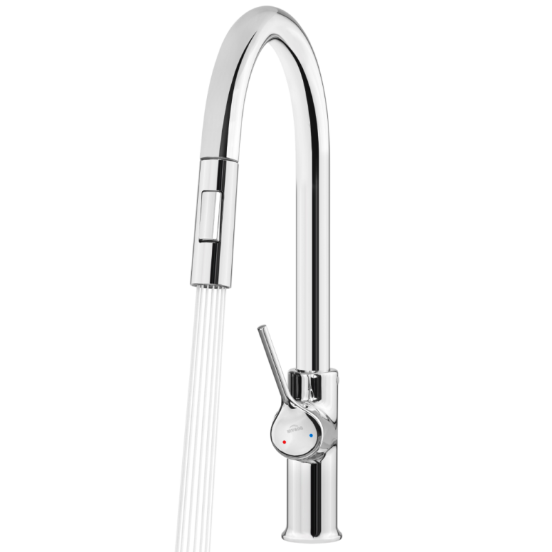 Invena Farsala bateria zlew z wyciągana typu u chrom