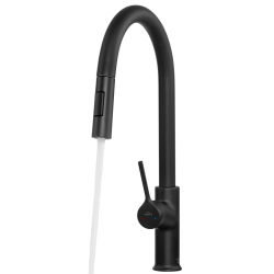 Invena Farsala bateria zlew z wyciągana typu u czarna,