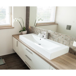 Invena Dokos bateria umywalkowa biała / chrom