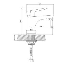 Invena Dokos bateria umywalkowa biała / chrom