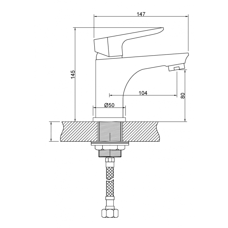 Invena Dokos bateria umywalkowa biała / chrom
