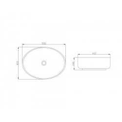 Invena Astri umywalka nablatowa 55 cm owalna