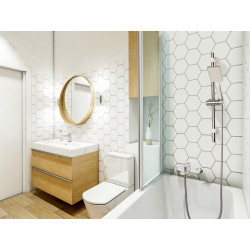 Invena Dokos bateria wannowa biała / chrom