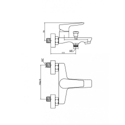 Invena Dokos bateria wannowa biała / chrom