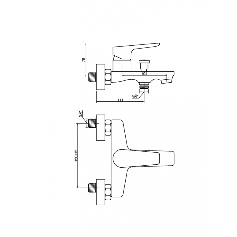 Invena Dokos bateria wannowa biała / chrom