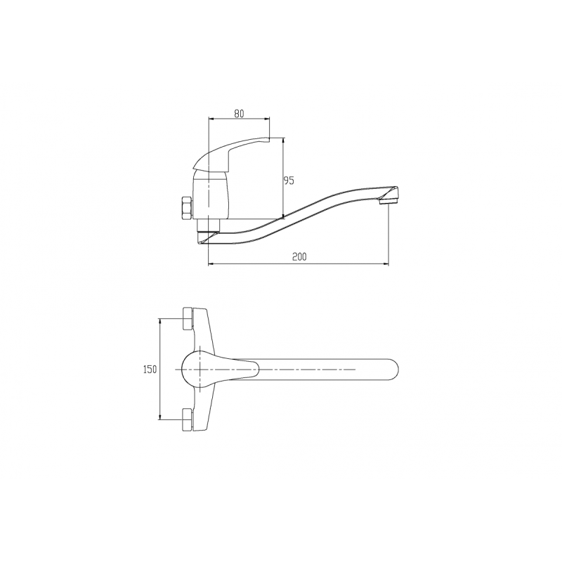 Invena Mitris bateria zlewozmywakowa wylewka 15cm