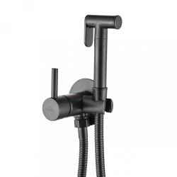 Invena Trend bateria bidetowa podtynkowa okrągła czarna